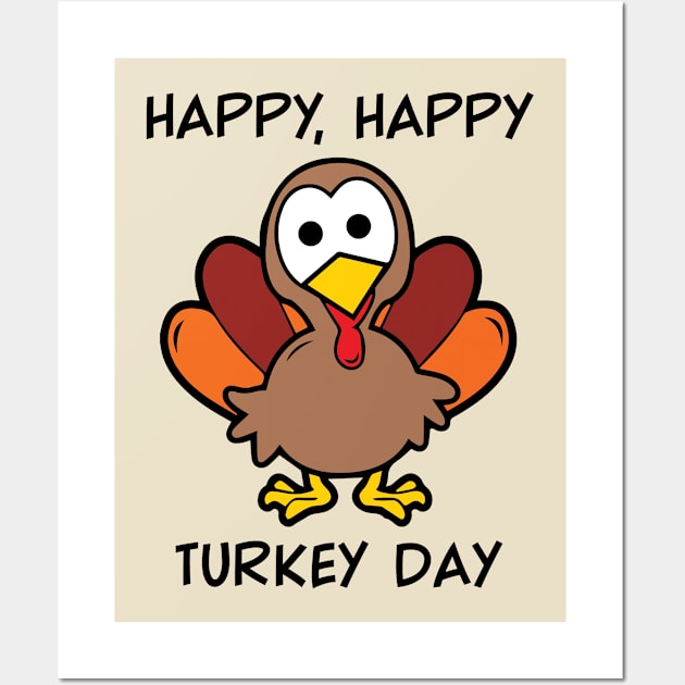 Happy Turkey Day Wall Art by OffBookDesigns